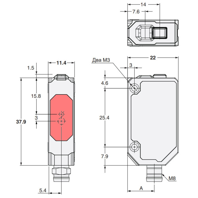 Оптичний датчик Omron E3AS-HL150MN M3