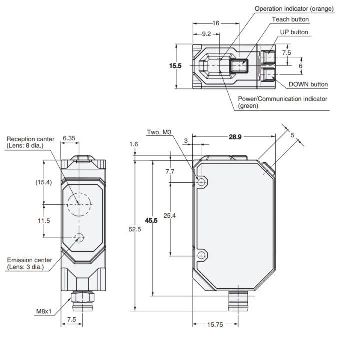 Оптичний датчик Omron E3AS-HL500LMN M3
