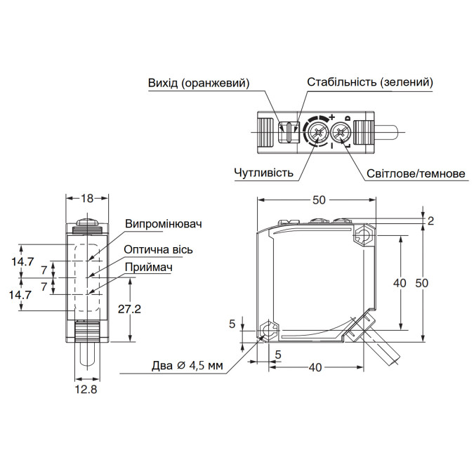 Оптичний датчик Omron E3JK-RN12 2M