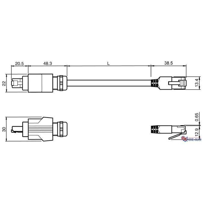 Кабель з роз'ємами Pepperl+Fuchs ICZ-AIDA2-V45-5M-PUR-V45-G