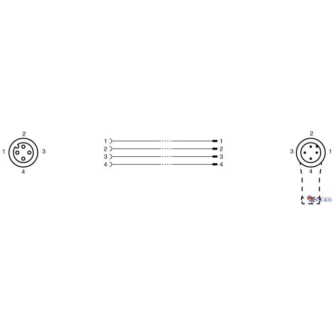 Кабель з роз'ємами Pepperl+Fuchs V1-G-20M-PUR-V1-W