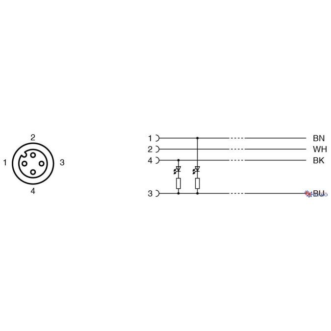 Кабель для датчиків Pepperl+Fuchs V1-G-A2-10M-PUR