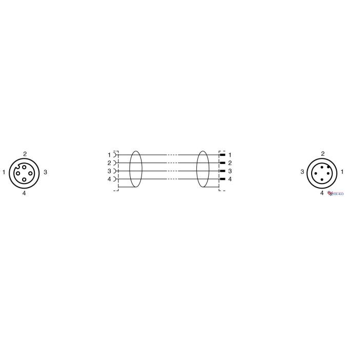 Кабель з роз'ємами Pepperl+Fuchs V1-G-BK5M-PUR-U5/ABG-V1-G