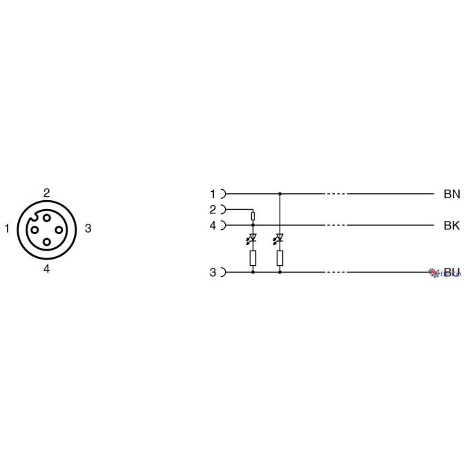 Кабель для датчиків Pepperl+Fuchs V1-G-E2/E3-5M-PUR