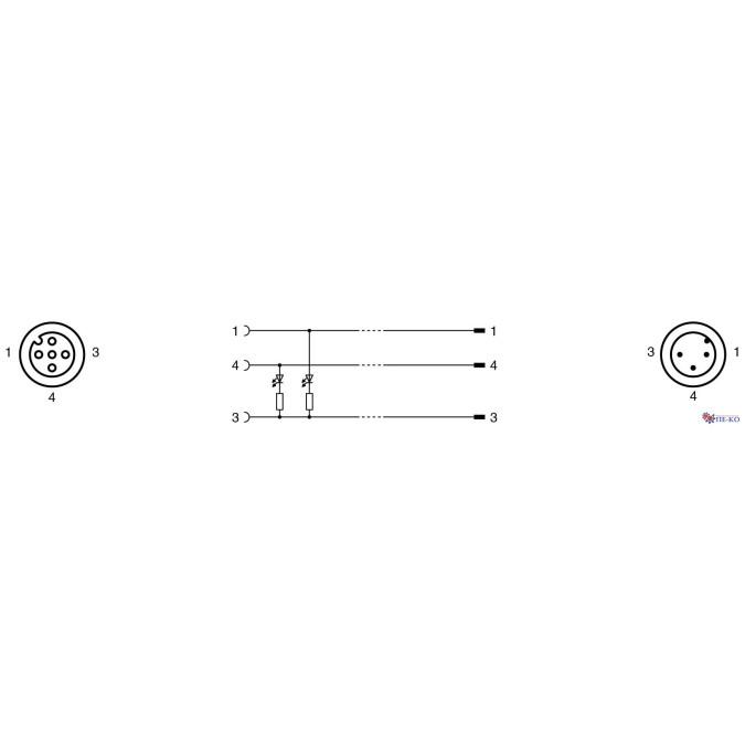 Кабель з роз'ємами Pepperl+Fuchs V1-G-E2-OR1M-POC-V1-G