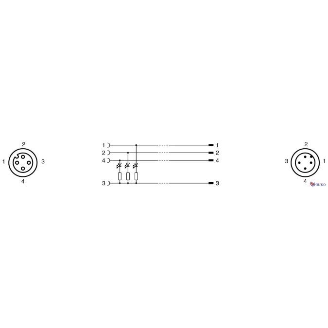 Кабель з роз'ємами Pepperl+Fuchs V1-G-E8W-OR7,5M-POC-V1-G