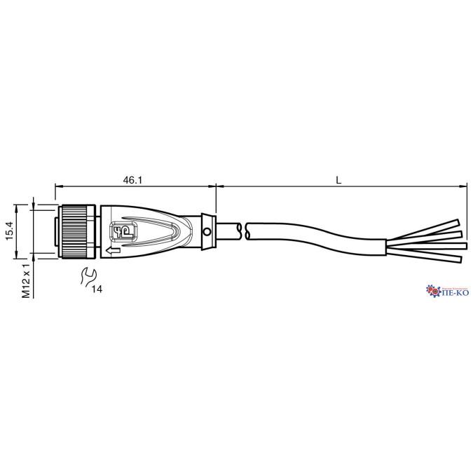 Кабель для датчиків Pepperl+Fuchs V1-G-YE15M-PVC-U