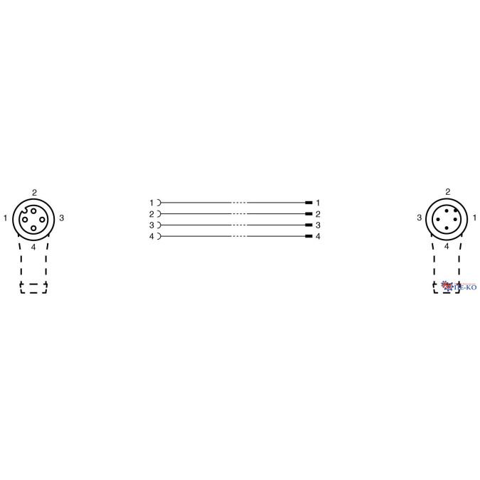 Кабель з роз'ємами Pepperl+Fuchs V1-W-2M-PVC-V1-W
