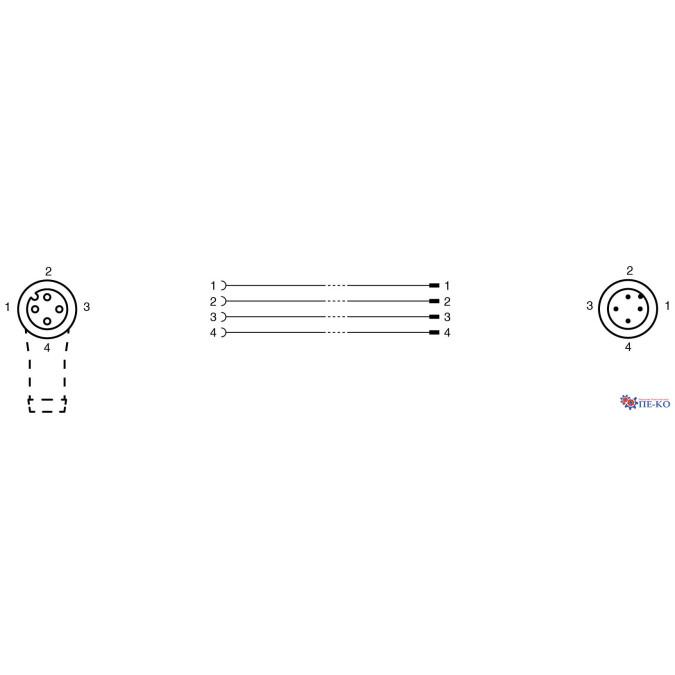 Кабель з роз'ємами Pepperl+Fuchs V1-W-BK1M-PVC-U-V1-G