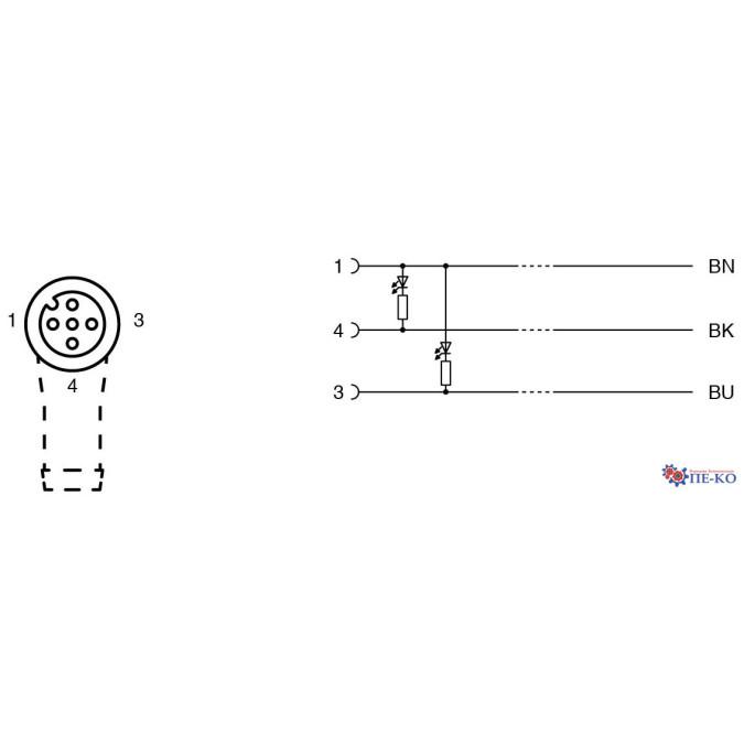 Кабель для датчиків Pepperl+Fuchs V1-W-E0-5M-PUR