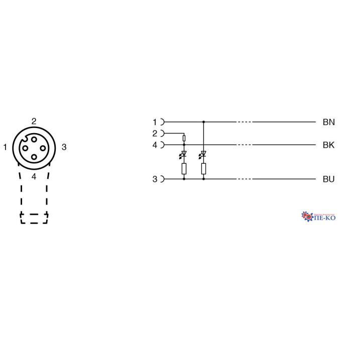 Кабель для датчиків Pepperl+Fuchs V1-W-E2/E3-20M-PUR