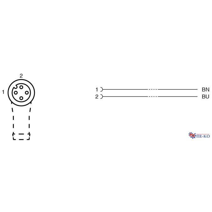 Кабель для датчиків Pepperl+Fuchs V1-W-N-45M-PUR