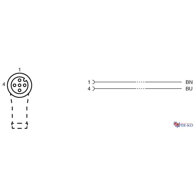 Кабель для датчиків Pepperl+Fuchs V1-W-N1-5M-PUR