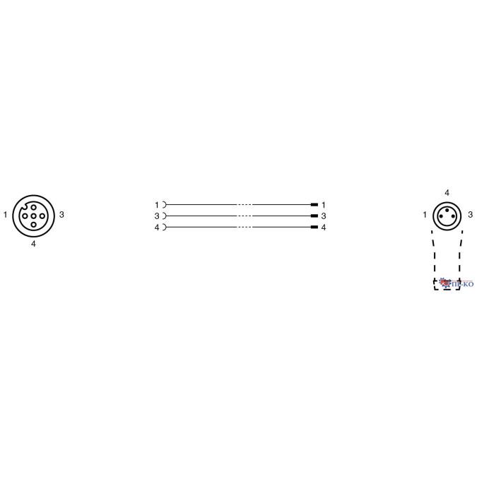 Кабель з роз'ємами Pepperl+Fuchs V11-G-1,5M-PUR-V3-WM