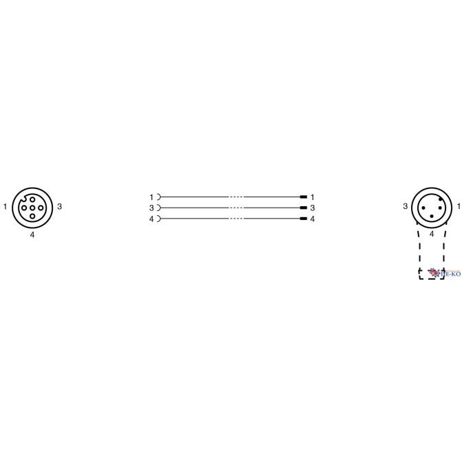 Кабель з роз'ємами Pepperl+Fuchs V11-G-BK15M-PUR-U-V11-W