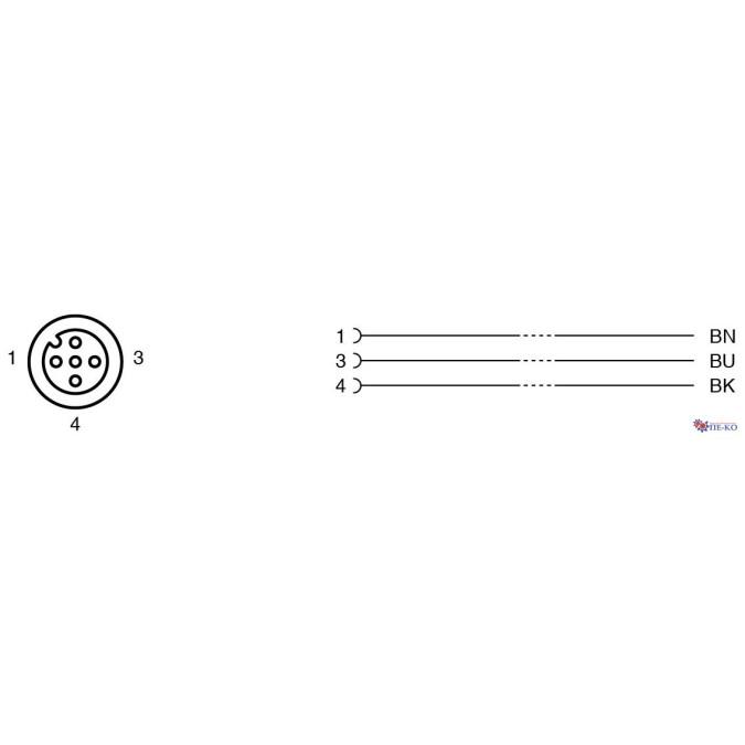 Кабель для датчиків Pepperl+Fuchs V11-G-BK1,5M-PUR-U