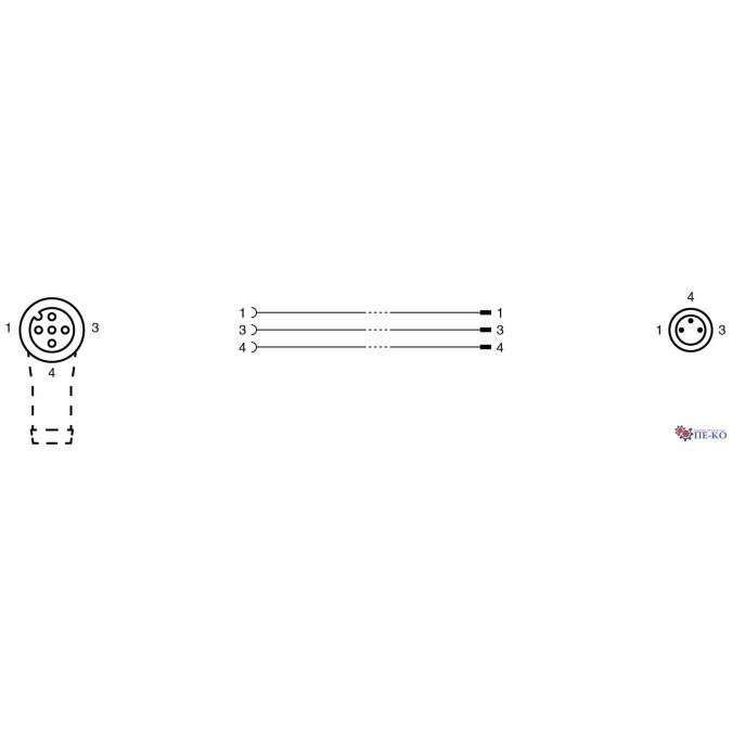 Кабель з роз'ємами Pepperl+Fuchs V11-W-0,6M-PUR-V3-GM