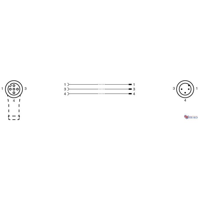Кабель з роз'ємами Pepperl+Fuchs V11-W-BK0,6M-PUR-U-V11-G