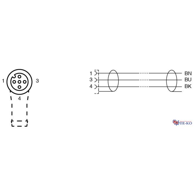 Кабель для датчиків Pepperl+Fuchs V11-W-BK25M-PUR-ABG