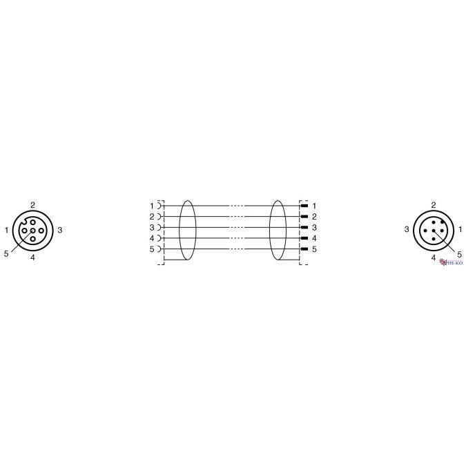 Кабель з роз'ємами Pepperl+Fuchs V15-G-1M-PUR-ABG-V15-G