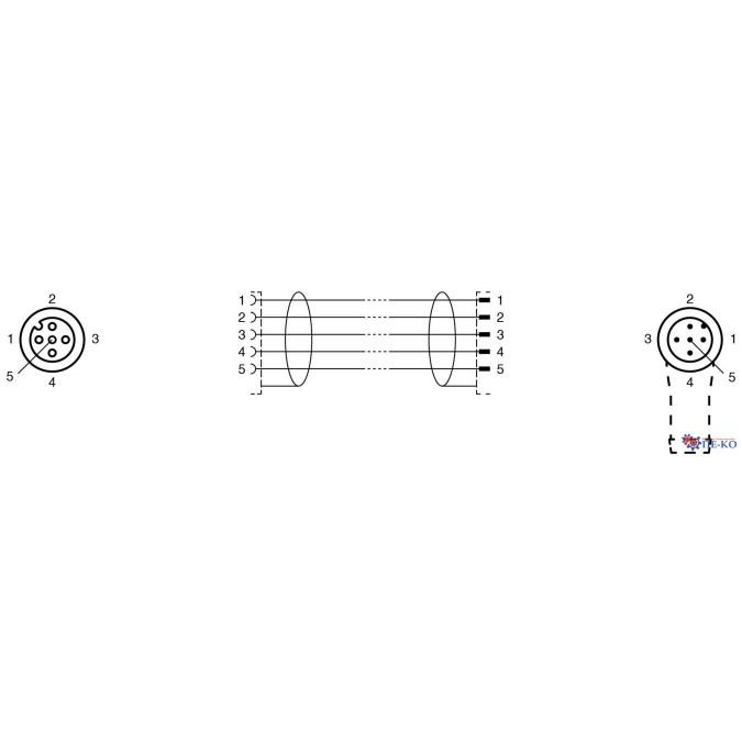Кабель з роз'ємами Pepperl+Fuchs V15-G-1,5M-PUR-ABG-V15-W