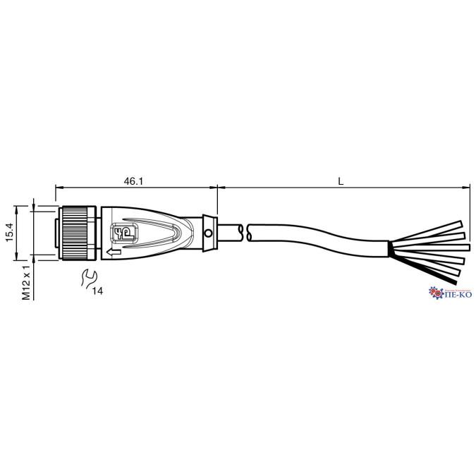 Кабель для датчиків Pepperl+Fuchs V15-G-20M-PVC-ABG