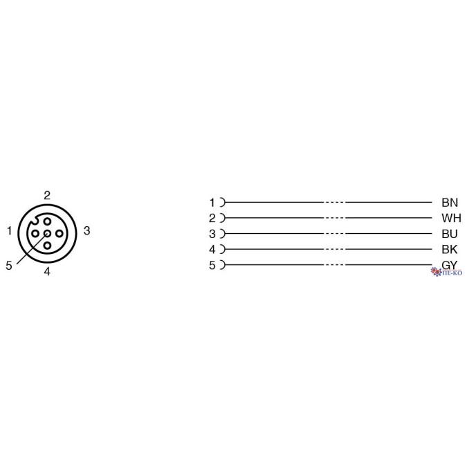 Кабель для датчиків Pepperl+Fuchs V15-G-BK2M-PUR-U/0,75