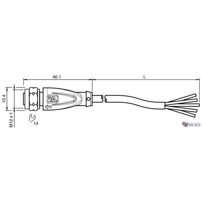 Кабель для датчиків Pepperl+Fuchs V15-GV4A-5M-PVC