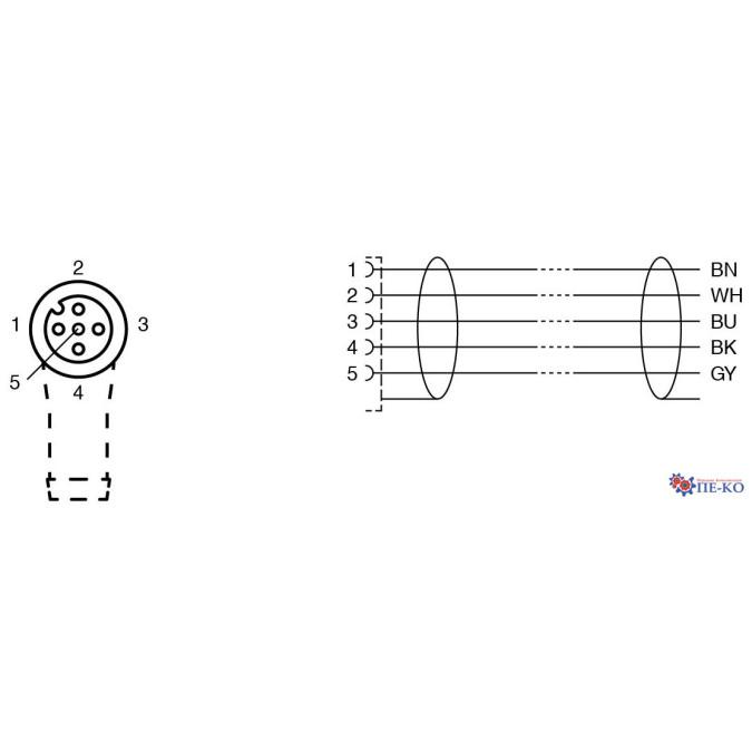 Кабель для датчиків Pepperl+Fuchs V15-W-10M-PUR-ABG
