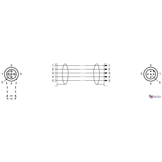 Кабель з роз'ємами Pepperl+Fuchs V15-W-2M-PUR-ABG-V15-G