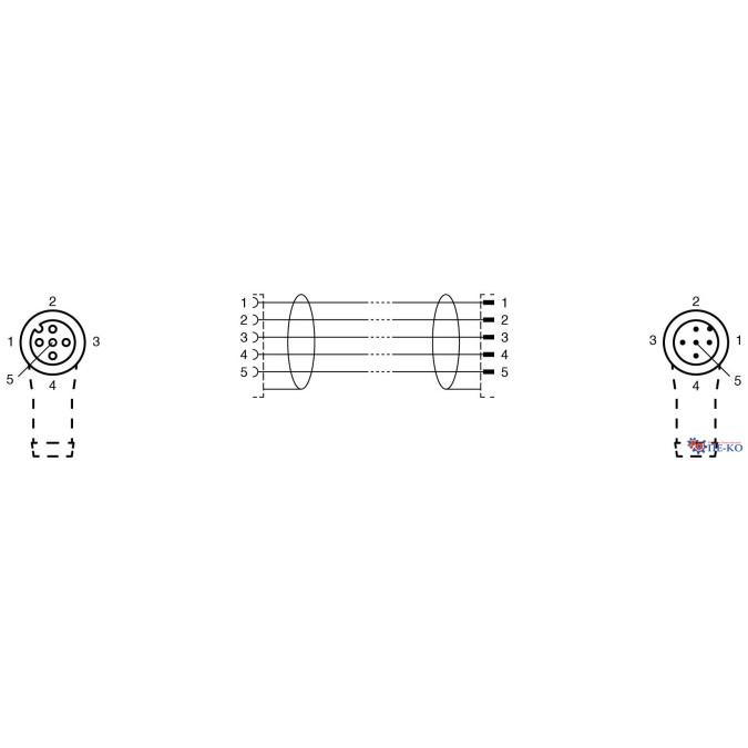 Кабель з роз'ємами Pepperl+Fuchs V15-W-2M-PUR-ABG-V15-W