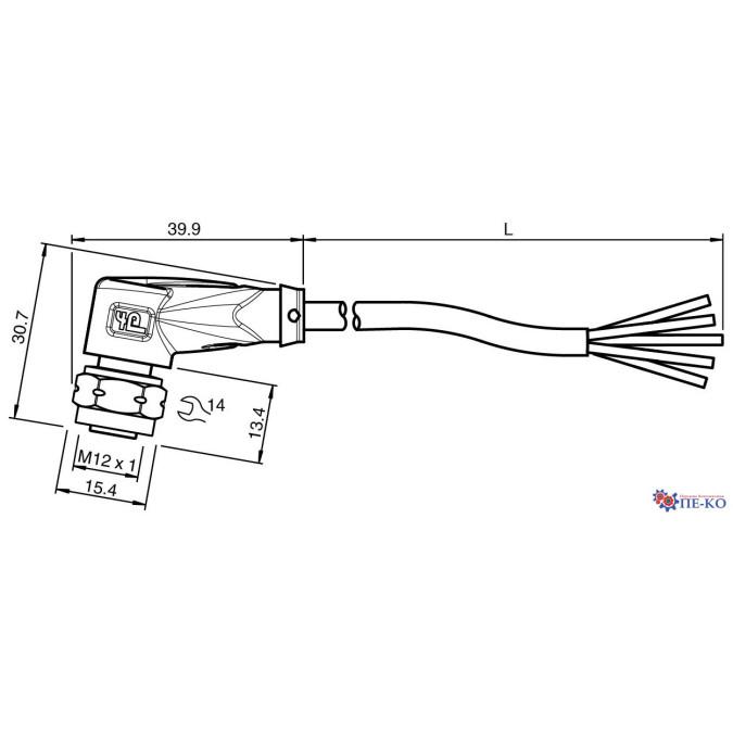 Кабель для датчиків Pepperl+Fuchs V15-WV4A-5M-PVC