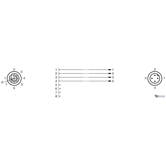Кабель з роз'ємами Pepperl+Fuchs V19-G-BK2M-PUR-U-V1-G