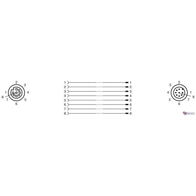 Кабель з роз'ємами Pepperl+Fuchs V19-G-BK2M-PUR-U-V19-G