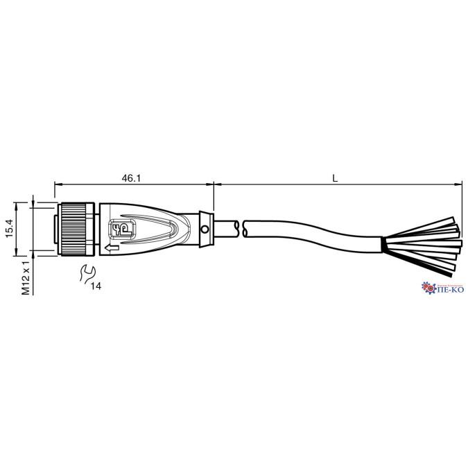 Кабель для датчиків Pepperl+Fuchs V19-G-BK40M-PUR-U/ABG