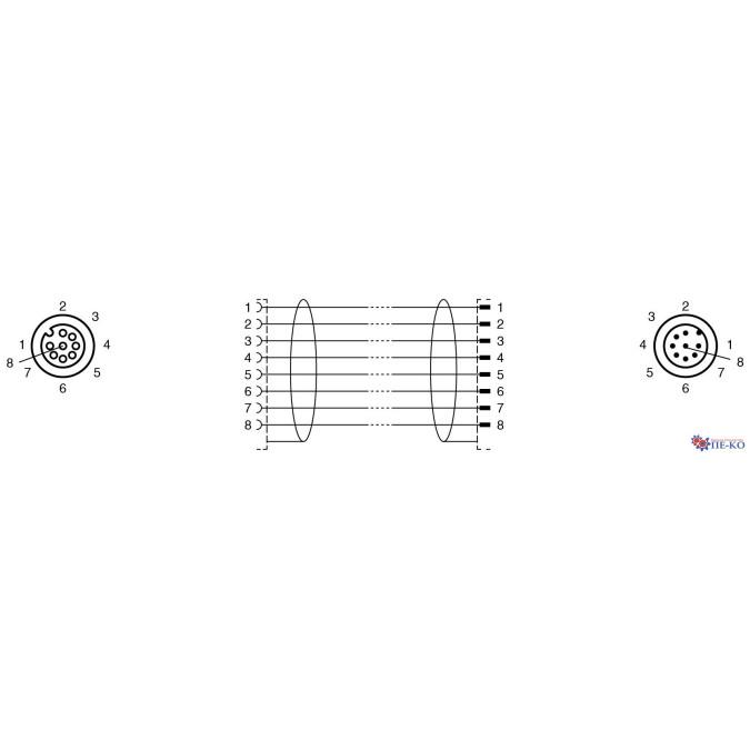 Кабель з роз'ємами Pepperl+Fuchs V19-G-BK5M-PUR-U/ABG-V19-G