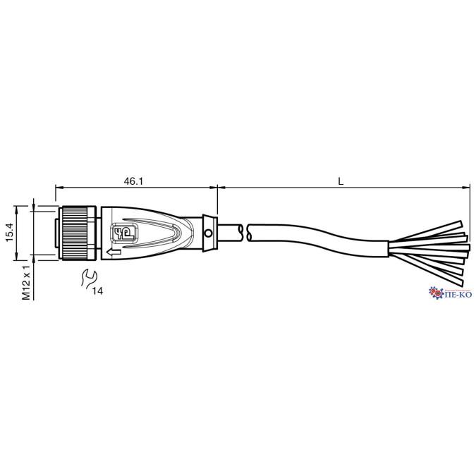 Кабель для датчиків Pepperl+Fuchs V19-G-BK60M-PVC-U