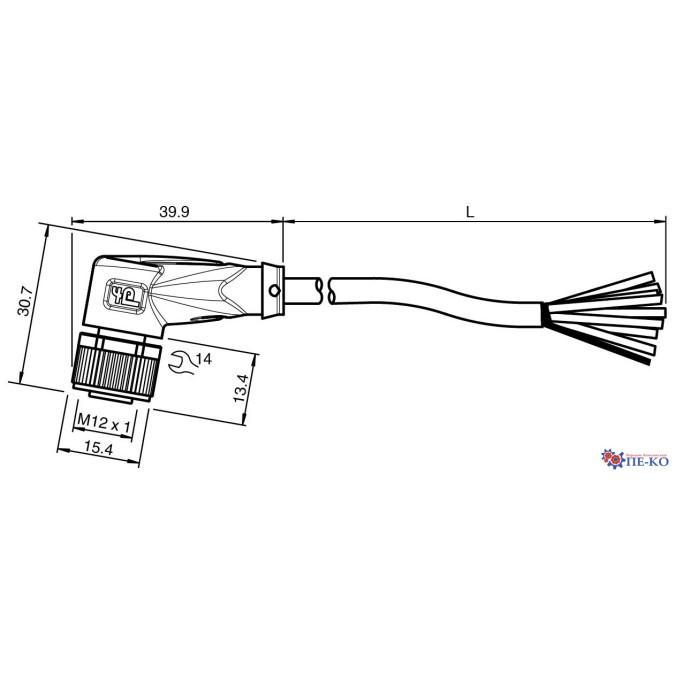 Кабель для датчиків Pepperl+Fuchs V19-W-BK2M-PUR-U/ABG