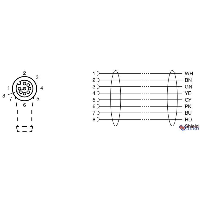 Кабель для датчиків Pepperl+Fuchs V19-WV4A-3M-PUR-ABG0