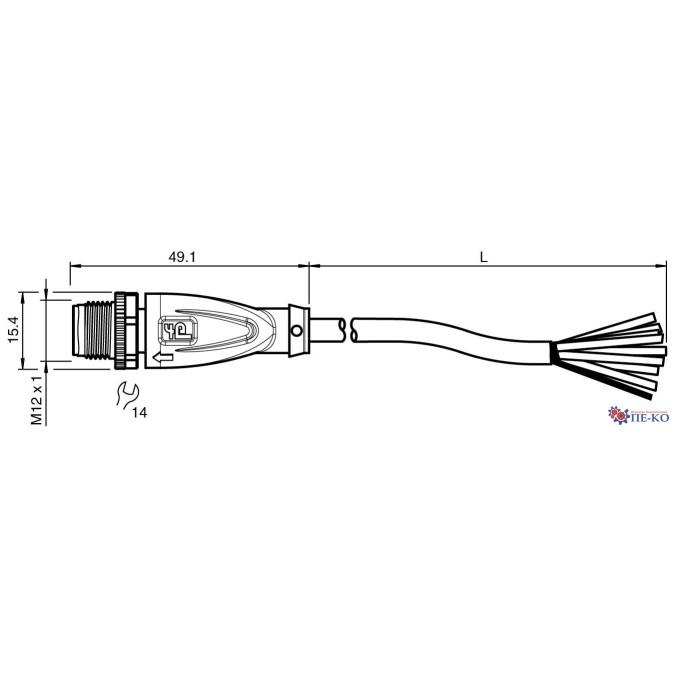Кабель з роз'ємом Pepperl+Fuchs V19S-G-3M-PUR-ABG