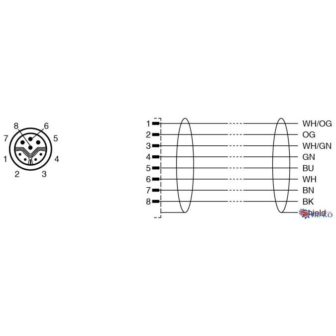 Кабель з роз'ємом Pepperl+Fuchs V19SY-G-BK10M-PUR-ABG