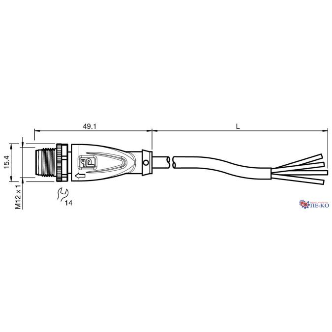 Кабель з роз'ємом Pepperl+Fuchs V1S-G-1,5M-PUR