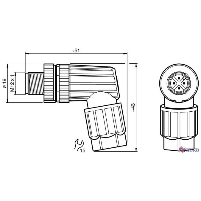 Роз'єм Pepperl+Fuchs V1S-W-SC