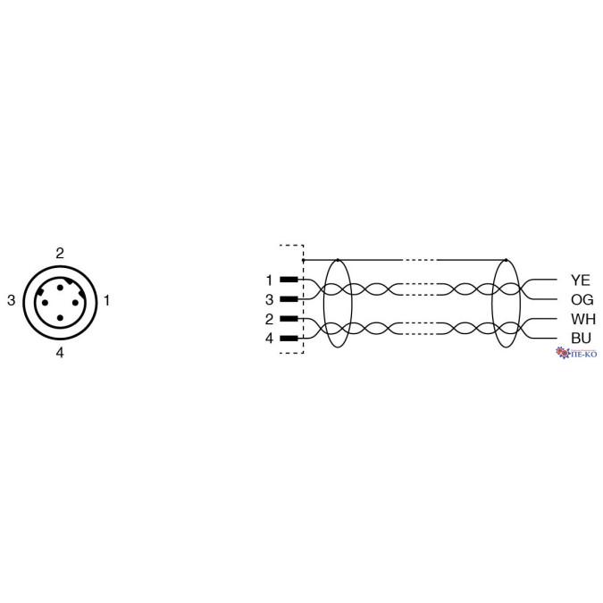 Кабель з роз'ємом Pepperl+Fuchs V1SD-G-GN2M-PUR-E1S