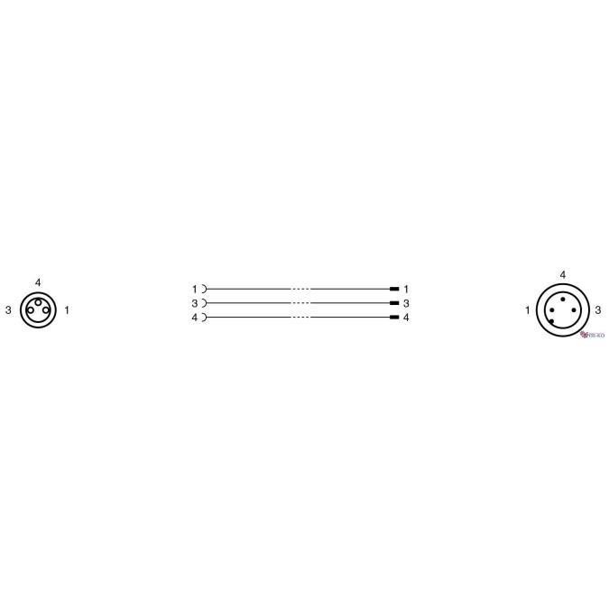 Кабель з роз'ємами Pepperl+Fuchs V3-GM-0,6M-PUR-V11-G