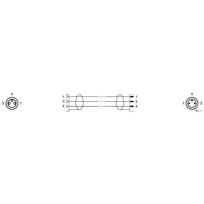 Кабель з роз'ємами Pepperl+Fuchs V3-GM-1M-PUR-ABG-V3-GM