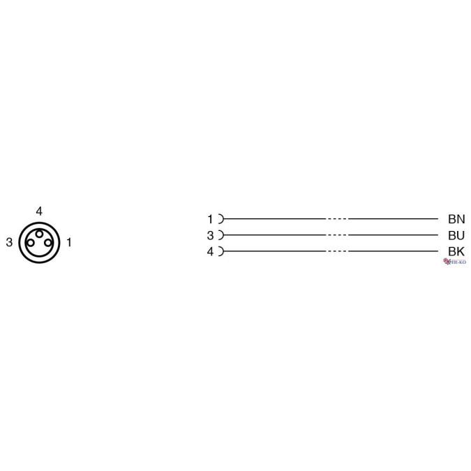 Кабель для датчиків Pepperl+Fuchs V3-GM-BK0,6M-PUR-U