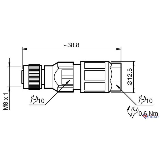 Роз'єм для датчиків Pepperl+Fuchs V3-GM-Q4