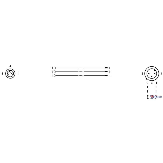 Кабель з роз'ємами Pepperl+Fuchs V3-GM-YE0,5M-PVC-U-V11-W