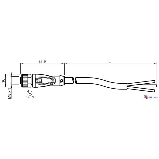Кабель для датчиків Pepperl+Fuchs V3-GM-YE2M-PVC-U